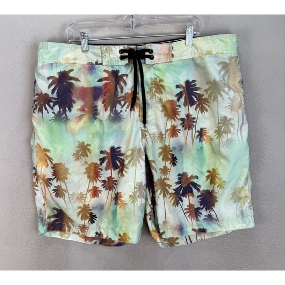 Old Navy Other - Old Navy Mens 2XL Tropical Palm Tree Paradise 8.5" Inseam Mesh Lined Swim Trunks